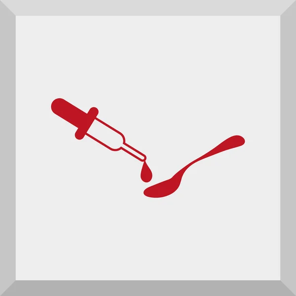 Platte pictogram van het pipet — Stockvector