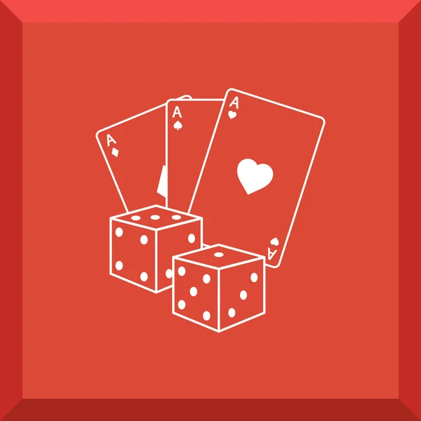 A kártya és kocka ikon — Stock Vector