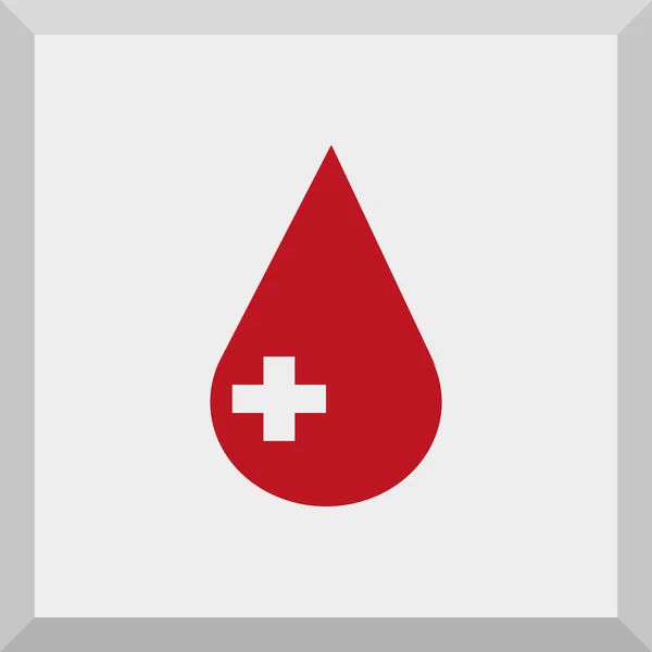 Icône plate d'une goutte de sang — Image vectorielle
