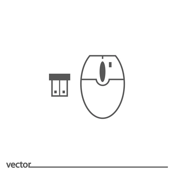Ikon rata dari tetikus nirkabel - Stok Vektor