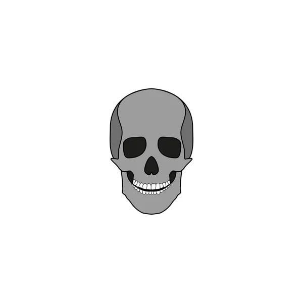 Icono plano de cráneo — Archivo Imágenes Vectoriales