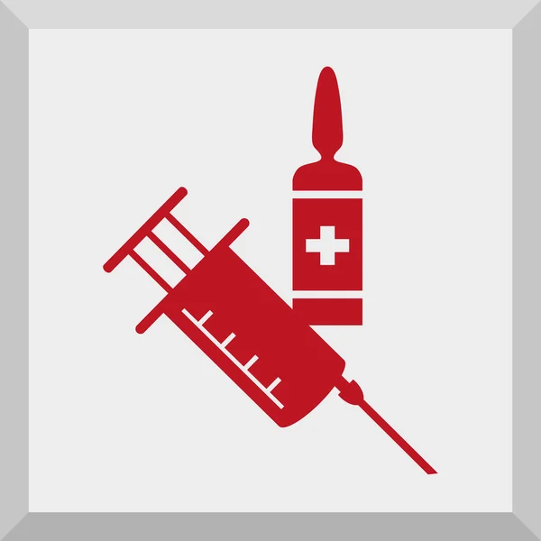 Flat Icon of syringe — Stock Vector