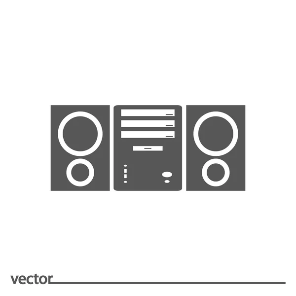 Flat Icon of audio system — Stock Vector