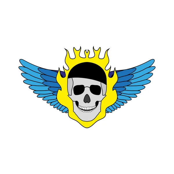 Ікона черепа з крилами — стоковий вектор
