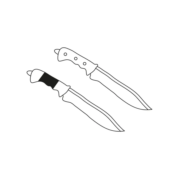 Icono plano de cuchillos — Vector de stock