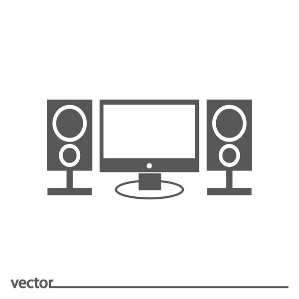 Плоская икона аудиосистемы — стоковый вектор