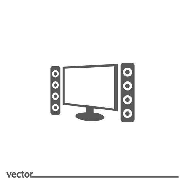 Icône plate du système audio — Image vectorielle