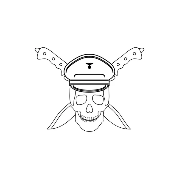 Icône de crâne avec des couteaux — Image vectorielle