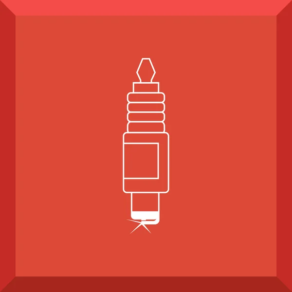 Flat Icon of spark-plug — Stock Vector