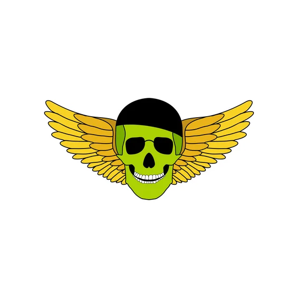 Icône de crâne avec ailes — Image vectorielle
