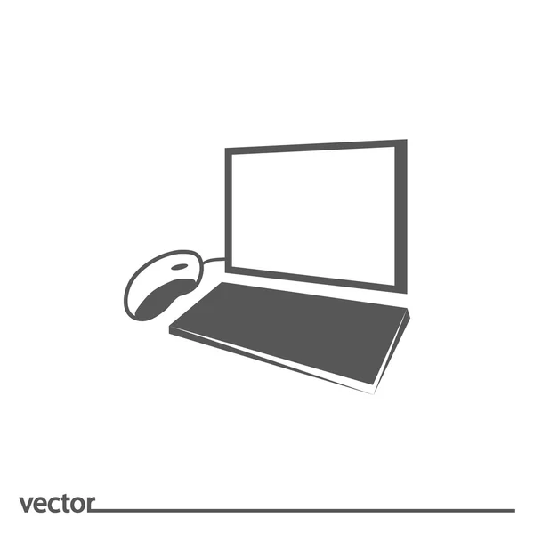 Icono plano del ordenador portátil — Archivo Imágenes Vectoriales