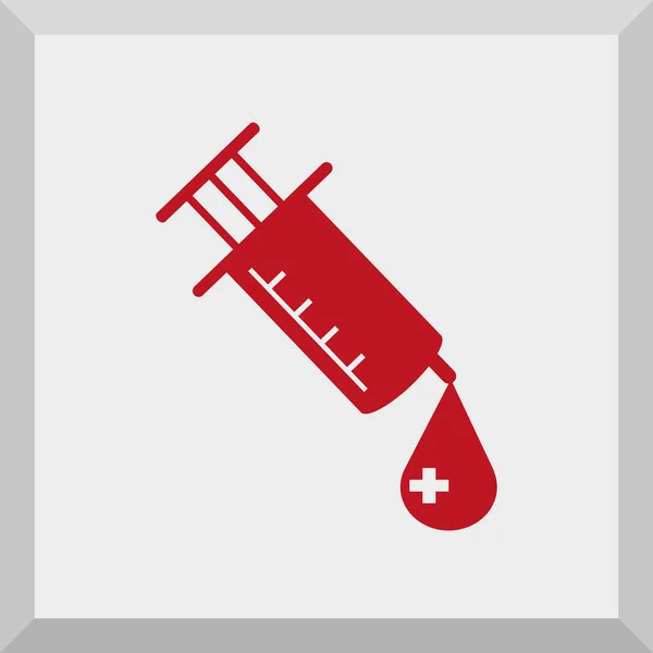 Flat Icon of syringe — Stock Vector