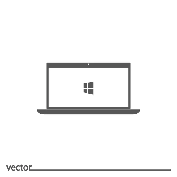 Platte pictogram van laptop — Stockvector