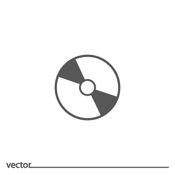 Icono plano del disco del ordenador — Vector de stock