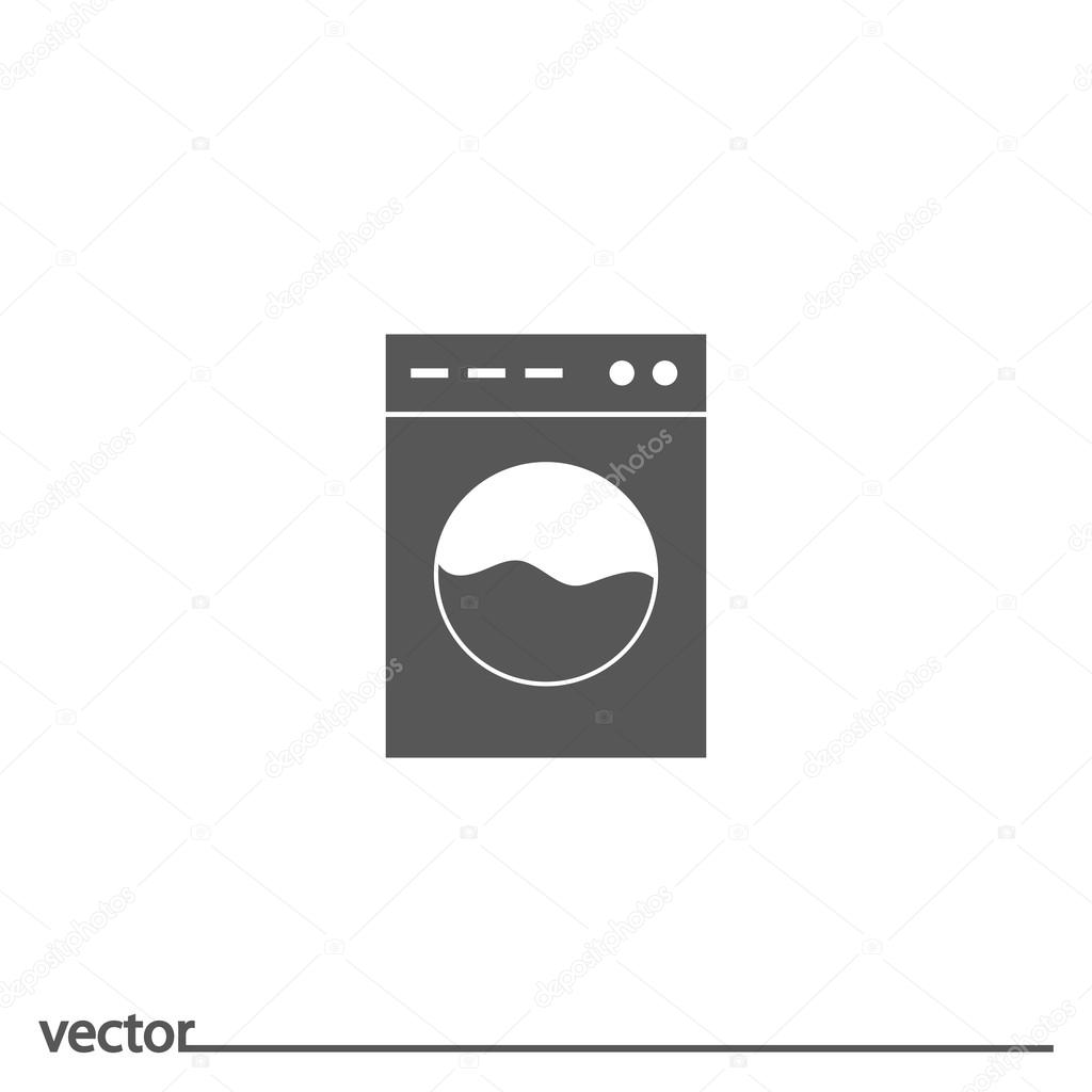 Flat Icon of washing machine
