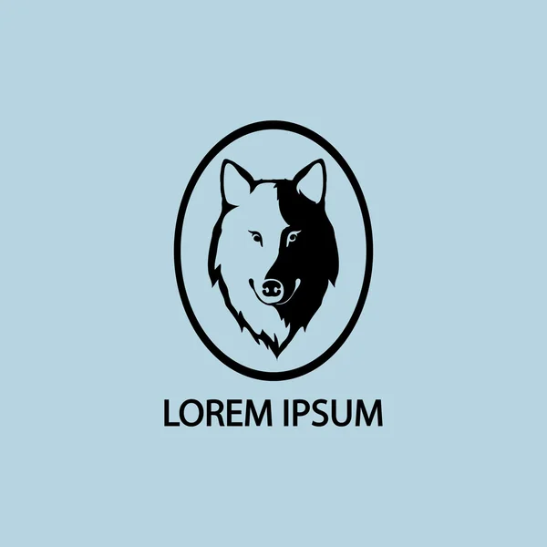 Logo mit Kopf des Wolfes — Stockvektor
