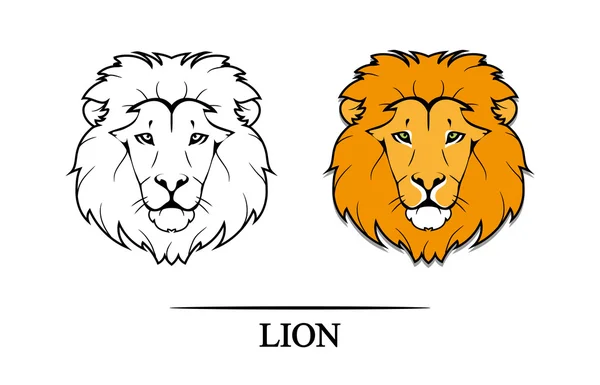 Ilustración de cabeza de león — Vector de stock