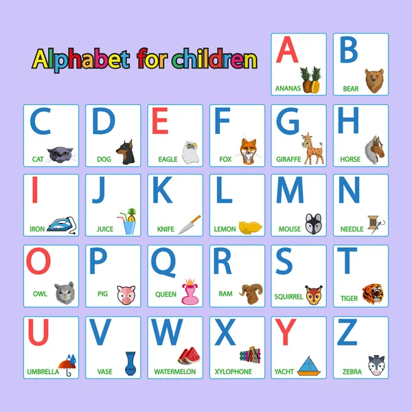 Alphabet pour enfants — Image vectorielle