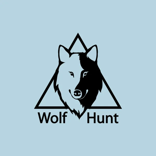 Logo met hoofd van wolf — Stockvector