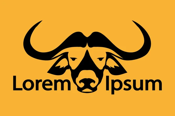 Logo with head of  bull — Stock Vector