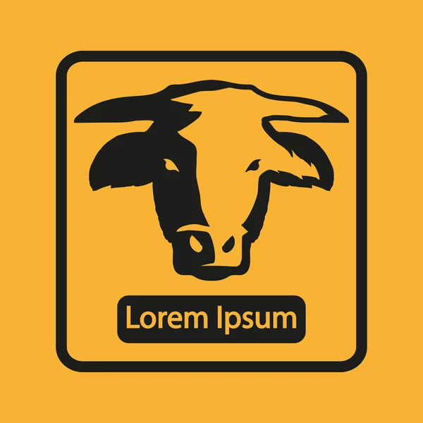 Logo avec tête de taureau — Image vectorielle
