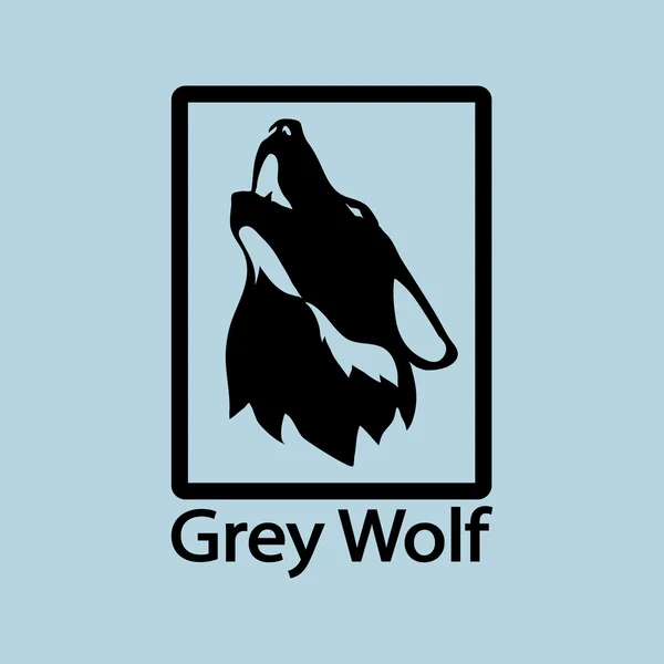 Logo met hoofd van wolf — Stockvector