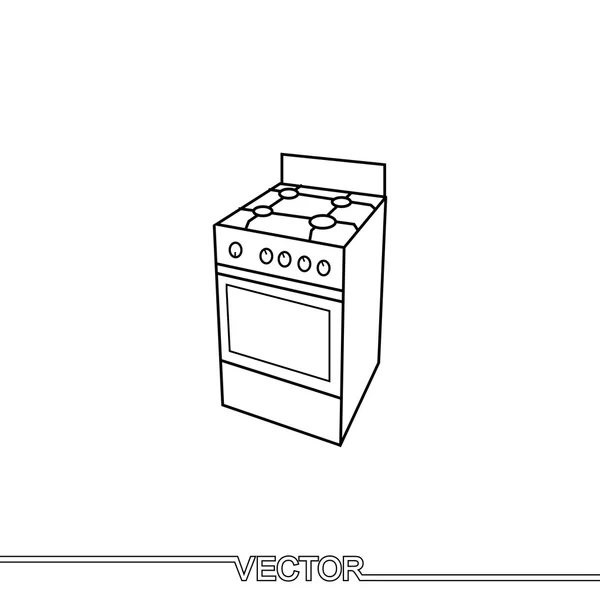 Icône de cuisinière à gaz isolé — Image vectorielle