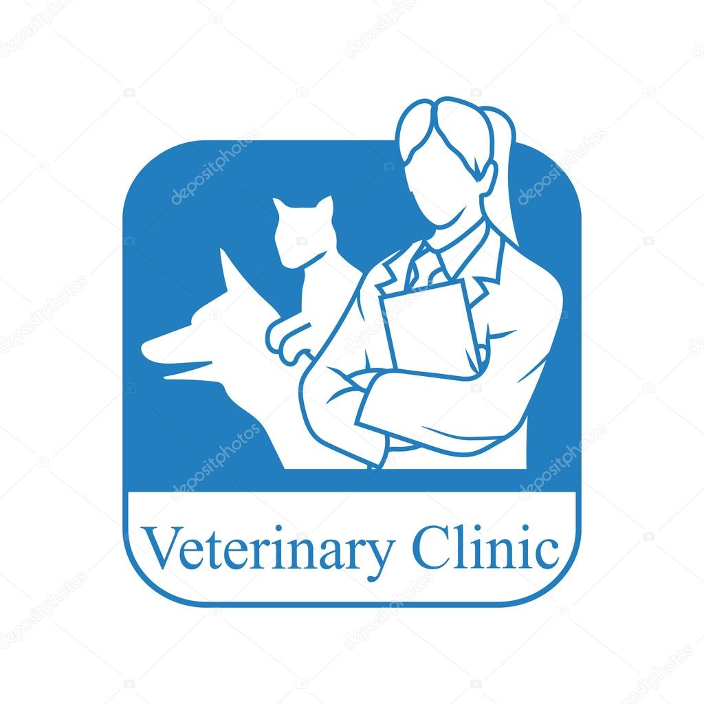 Blue veterinary symbol Royalty Free Vector Image