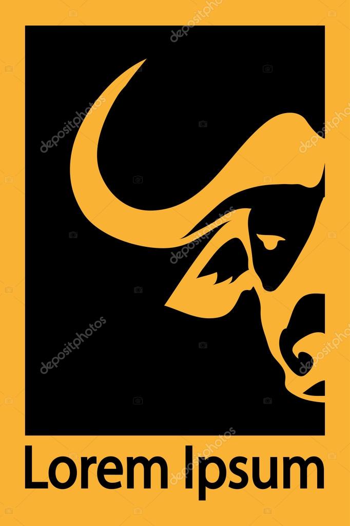 Logo with head of a bull vector