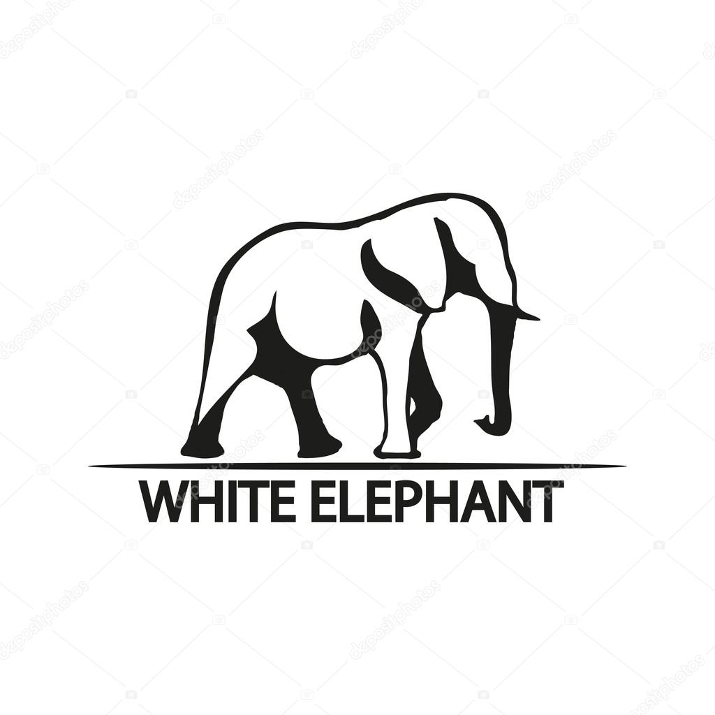 Logo with elephant illustration  vector