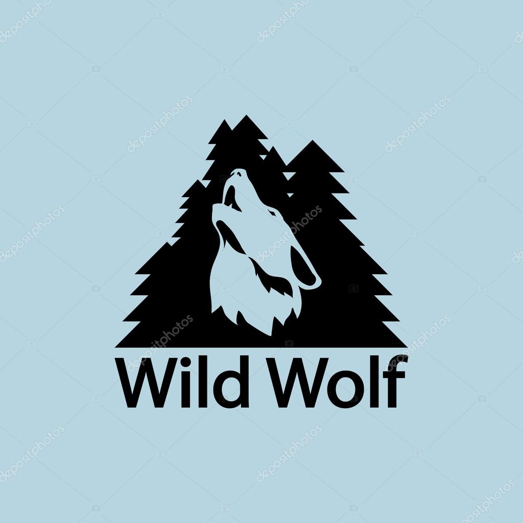 Logo with head of a wolf vector