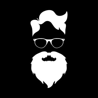 Hipster yüz siluet