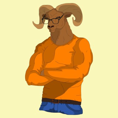 hipster geyik t gömlek ve gözlük