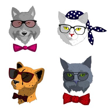 hipsters hayvan seti