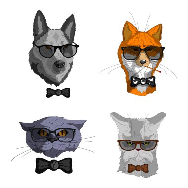 hipsters hayvan seti