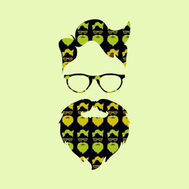 Hipster yüzler desen