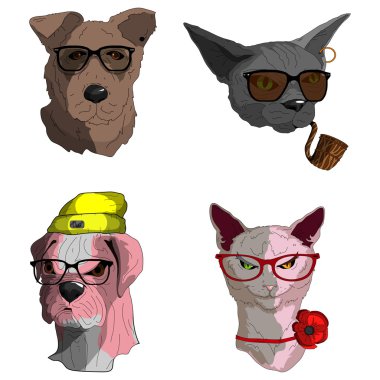 hipsters hayvan seti