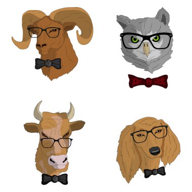 hipsters hayvan seti