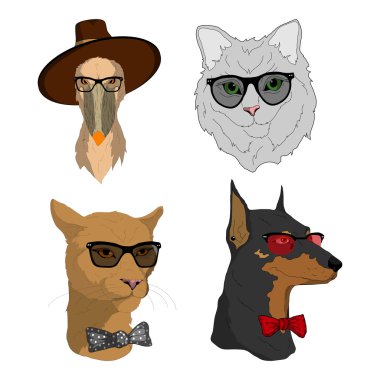 hipsters hayvan seti
