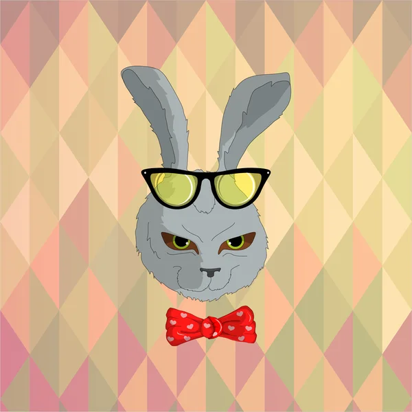 Hipster geyik t gömlek ve gözlük — Stok Vektör