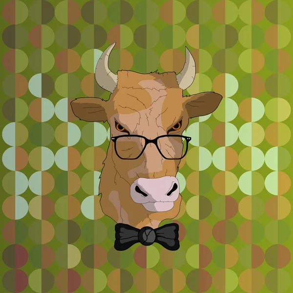 Hipster Bull v brýlích — Stockový vektor