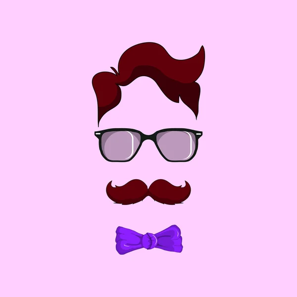 Hipster homme à lunettes — Image vectorielle