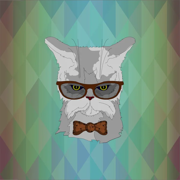 Hipster chat Dans des lunettes — Image vectorielle