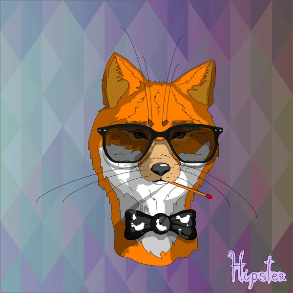 Hipster fox Dans des lunettes — Image vectorielle