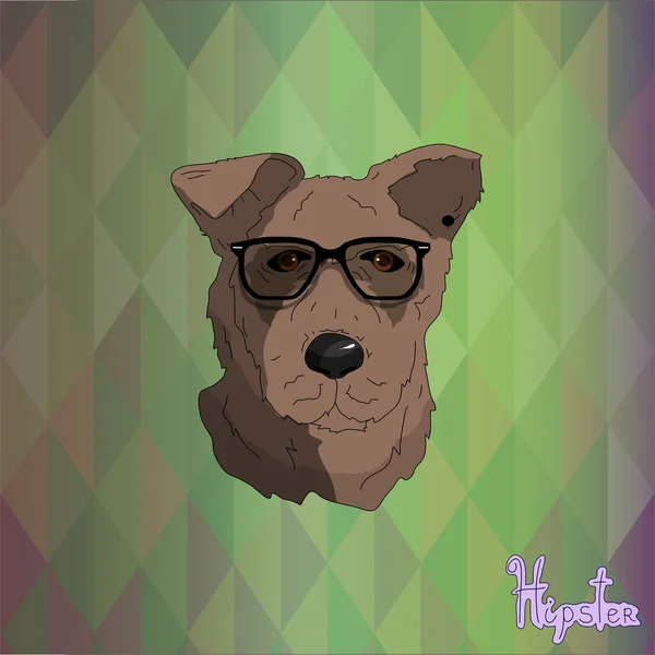 Hipster-Hund mit Brille — Stockvektor