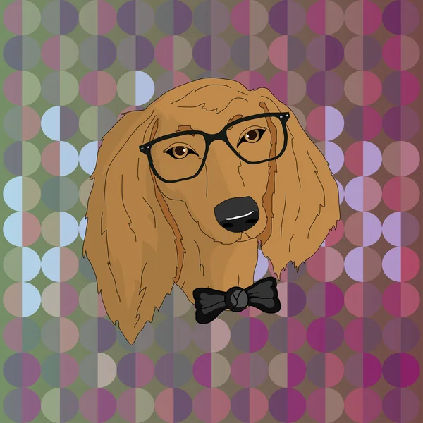 Hipster hund i glas — Stock vektor