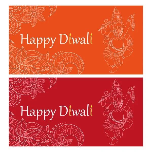 Diwali Hint Festivali için kart — Stok Vektör