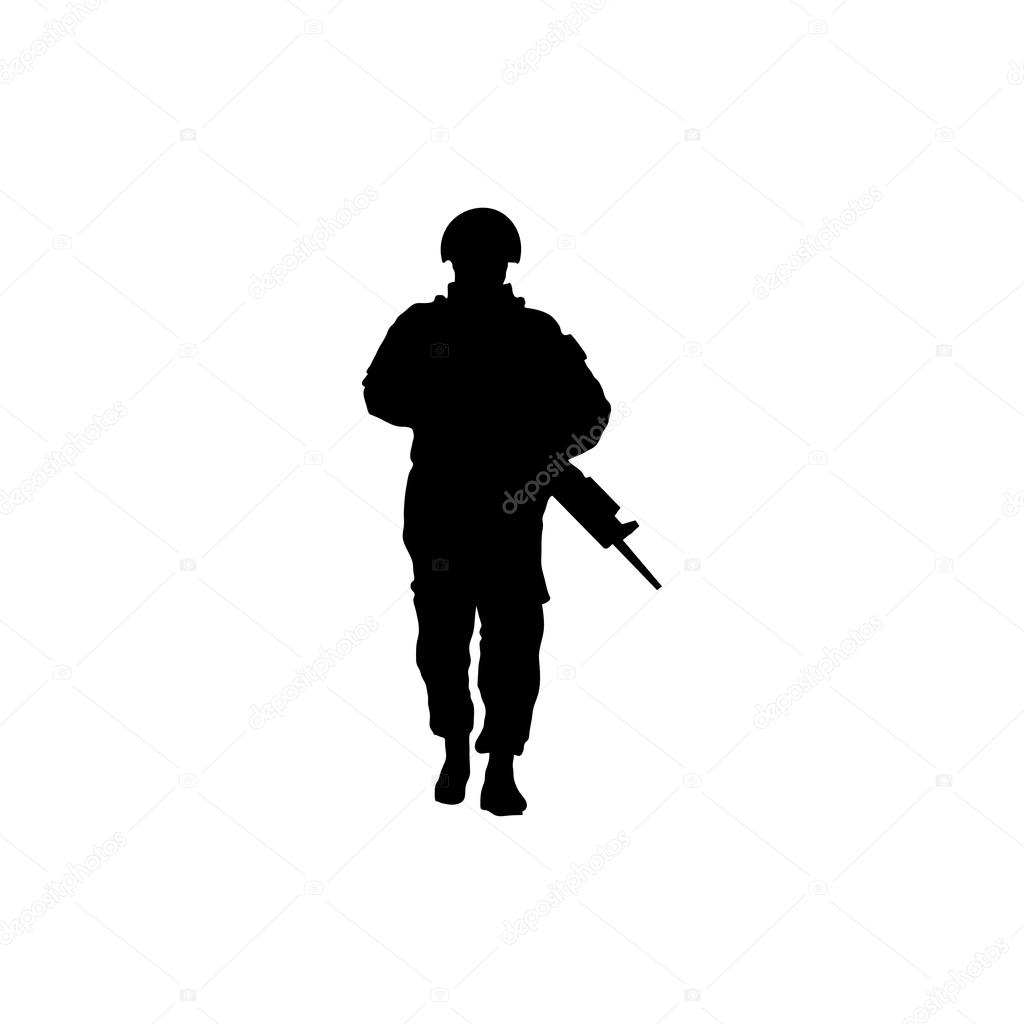 Black silhouette of soldier Stock Vector by ©korniakovstock@gmail.com ...