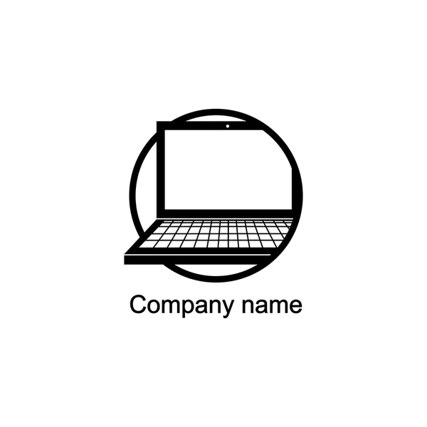 Logo del computer portatile con il posto per il nome dell'azienda — Vettoriale Stock