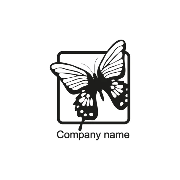 Butterfly logo with place for company name — Stock Vector